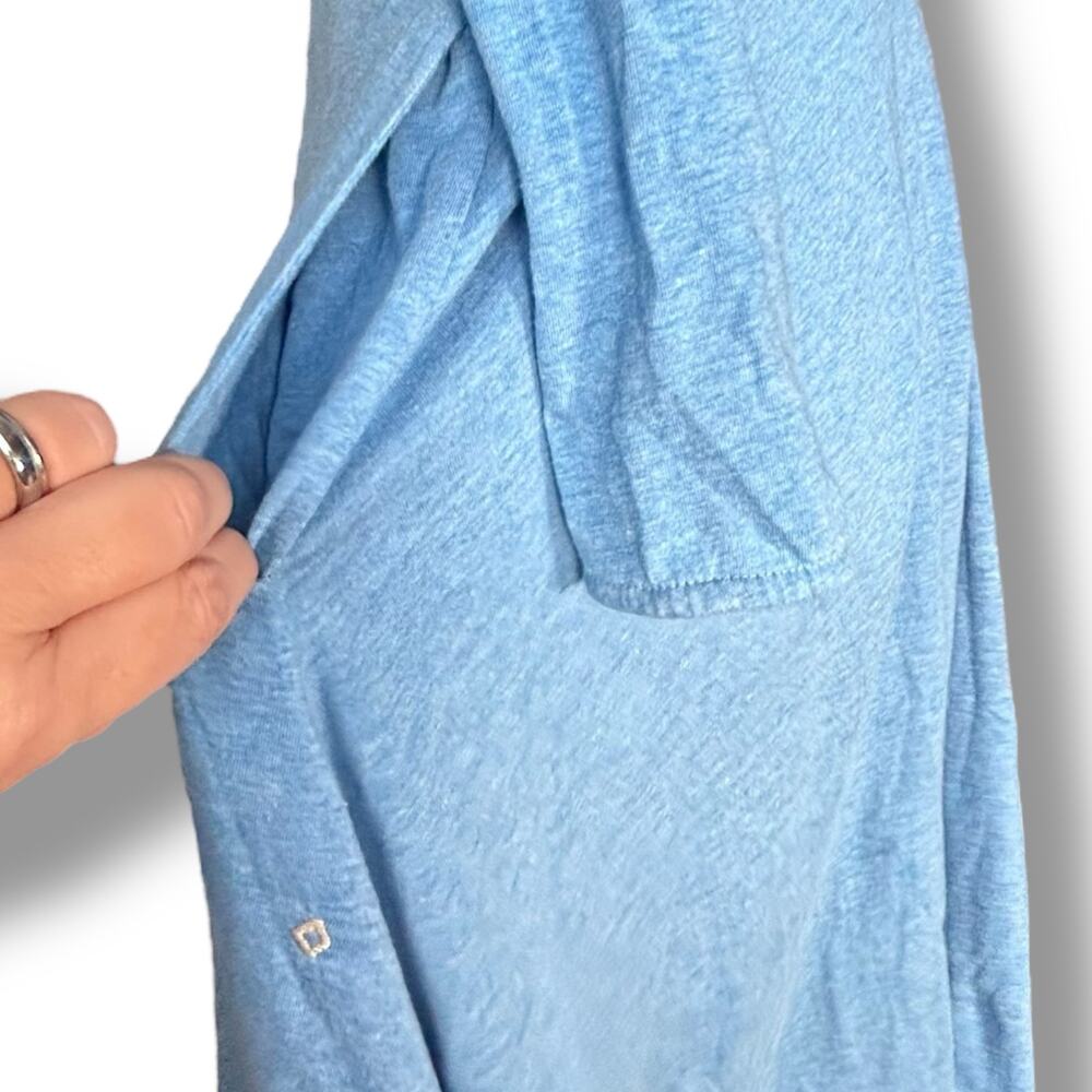 eShakti Blue Embroidered Fox Sun Clouds Cotton Spandex Long Sleeve Dress - Picture 8 of 12